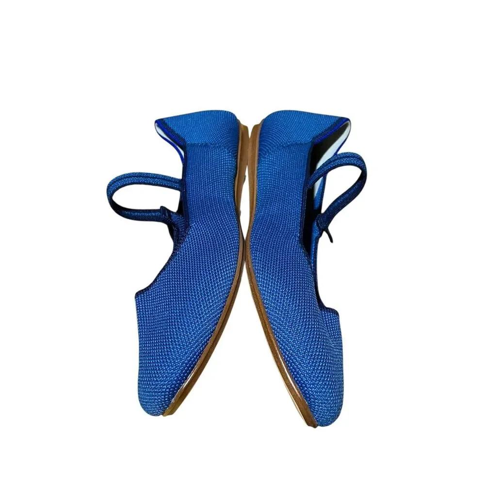 Rothy’s Blue Square Toe Mary Jane Ballet Flats Womens 8‎ Clean Girl